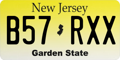 NJ license plate B57RXX