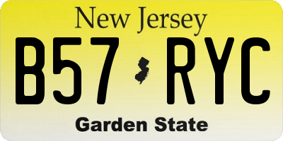 NJ license plate B57RYC