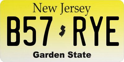 NJ license plate B57RYE