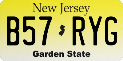 NJ license plate B57RYG