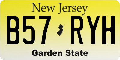 NJ license plate B57RYH