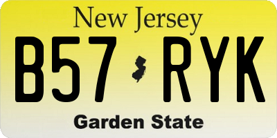 NJ license plate B57RYK