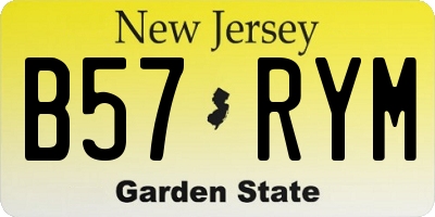NJ license plate B57RYM