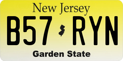 NJ license plate B57RYN