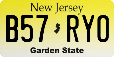 NJ license plate B57RYO