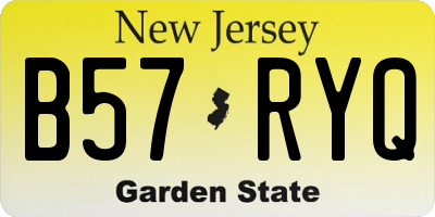NJ license plate B57RYQ