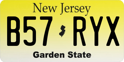 NJ license plate B57RYX