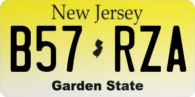 NJ license plate B57RZA