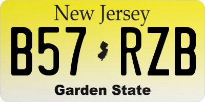NJ license plate B57RZB