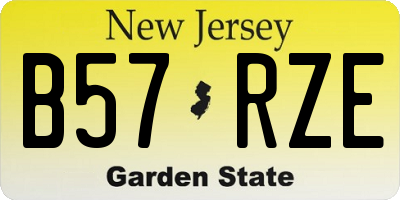 NJ license plate B57RZE