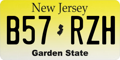 NJ license plate B57RZH