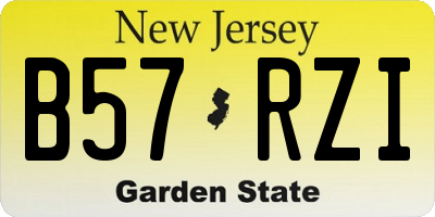 NJ license plate B57RZI