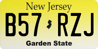 NJ license plate B57RZJ