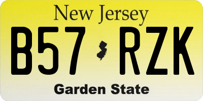 NJ license plate B57RZK