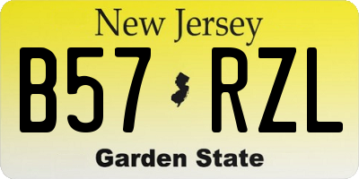 NJ license plate B57RZL