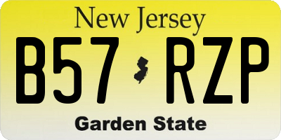 NJ license plate B57RZP