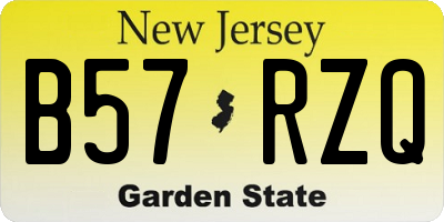 NJ license plate B57RZQ