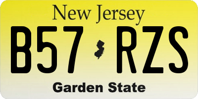 NJ license plate B57RZS