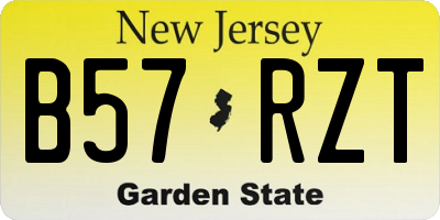 NJ license plate B57RZT