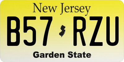 NJ license plate B57RZU