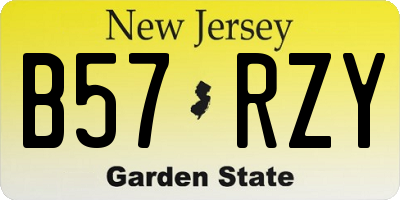 NJ license plate B57RZY