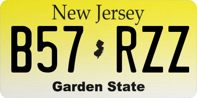 NJ license plate B57RZZ