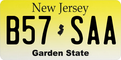 NJ license plate B57SAA