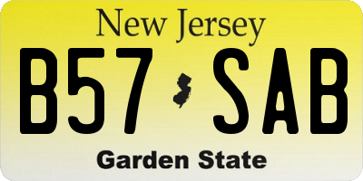 NJ license plate B57SAB
