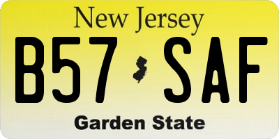 NJ license plate B57SAF