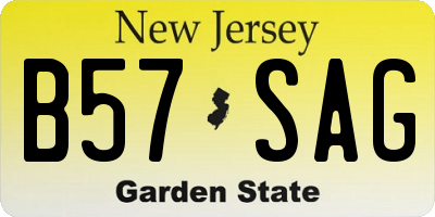 NJ license plate B57SAG