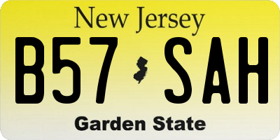 NJ license plate B57SAH