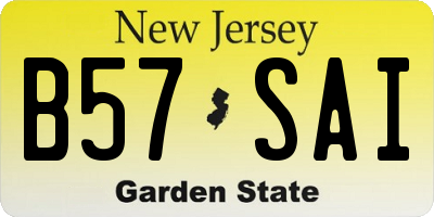 NJ license plate B57SAI