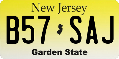 NJ license plate B57SAJ