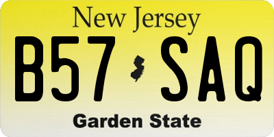 NJ license plate B57SAQ