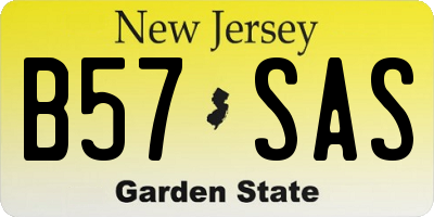NJ license plate B57SAS