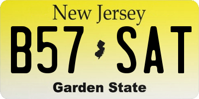 NJ license plate B57SAT