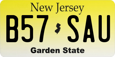 NJ license plate B57SAU