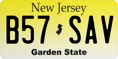 NJ license plate B57SAV