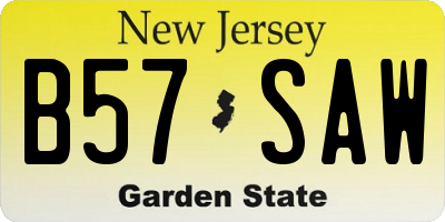 NJ license plate B57SAW
