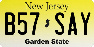 NJ license plate B57SAY