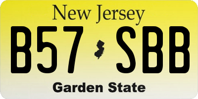 NJ license plate B57SBB