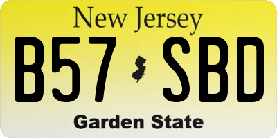 NJ license plate B57SBD
