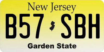 NJ license plate B57SBH