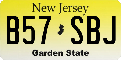 NJ license plate B57SBJ