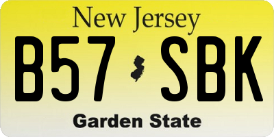 NJ license plate B57SBK