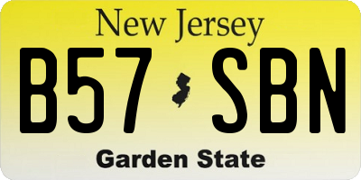NJ license plate B57SBN