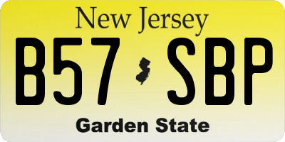 NJ license plate B57SBP