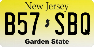 NJ license plate B57SBQ