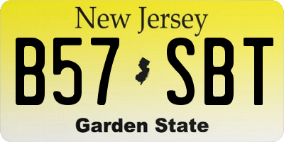 NJ license plate B57SBT