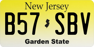 NJ license plate B57SBV